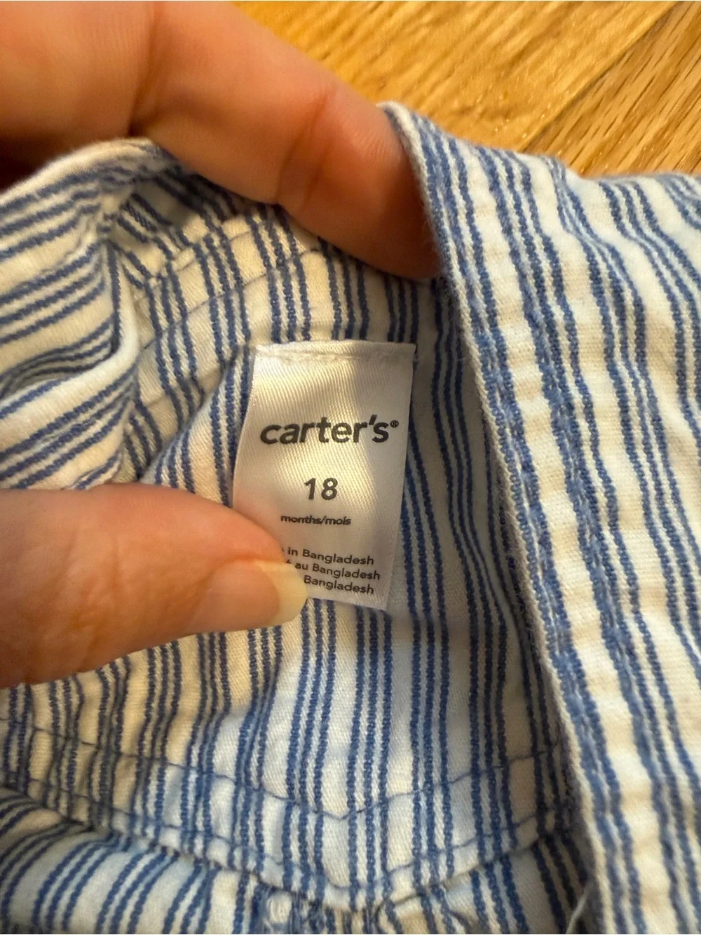 Carter's Blue and White Striped Baby Overalls